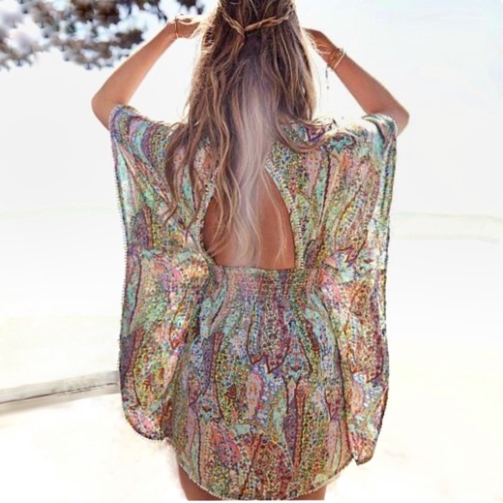 Victoria’s Secret Boho Floral Pom Caftan Coverup